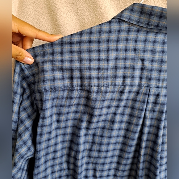 Men's Patagonia Organic Cotton Blue Plaid Long Sleeve Button Up Shirt - Picture 9 of 9